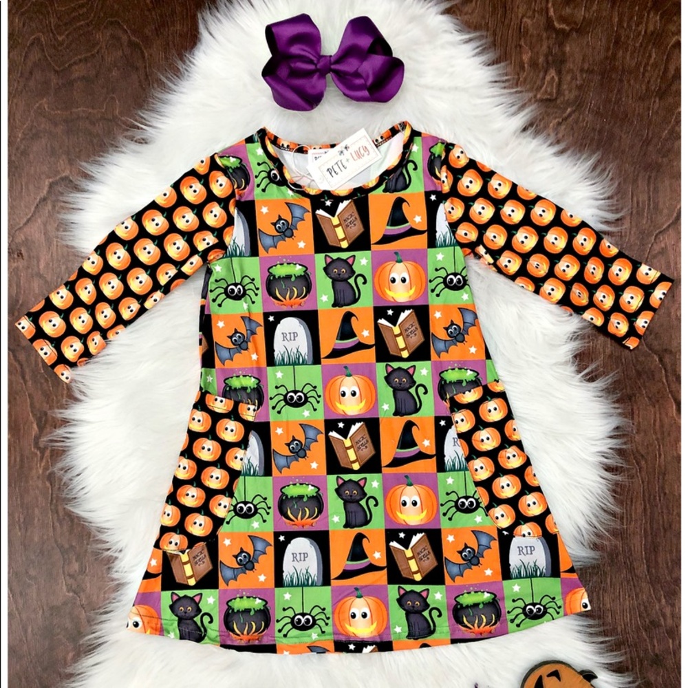 Halloween long sleeve boutique dress